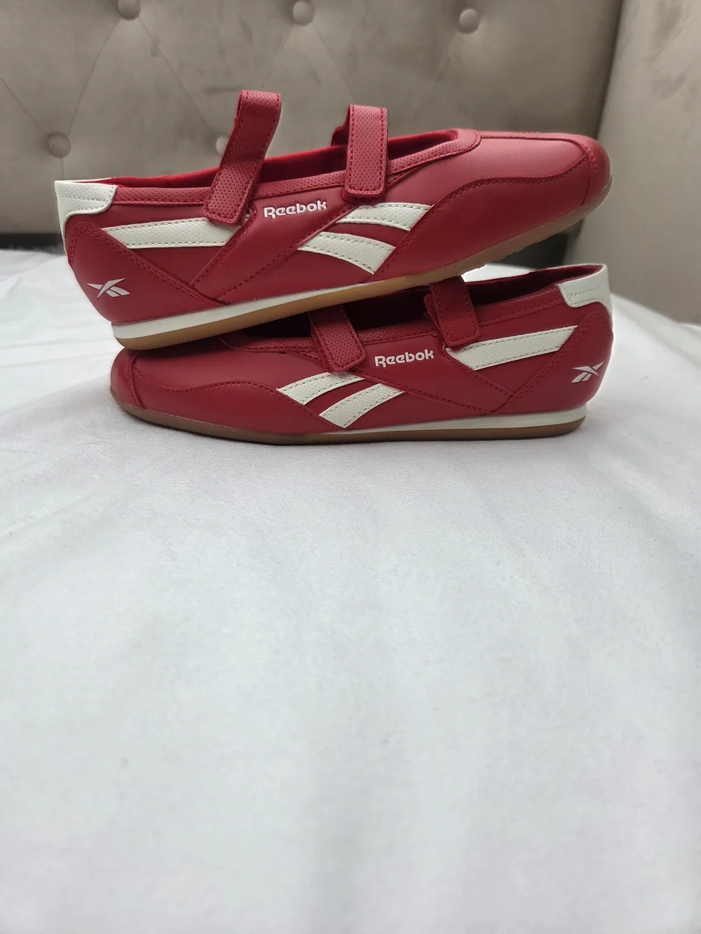 Reebok Women’s Red Mary Jane Double Strap Sneakers Shoes Size 6.5